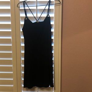 Black skater dress with strappy back